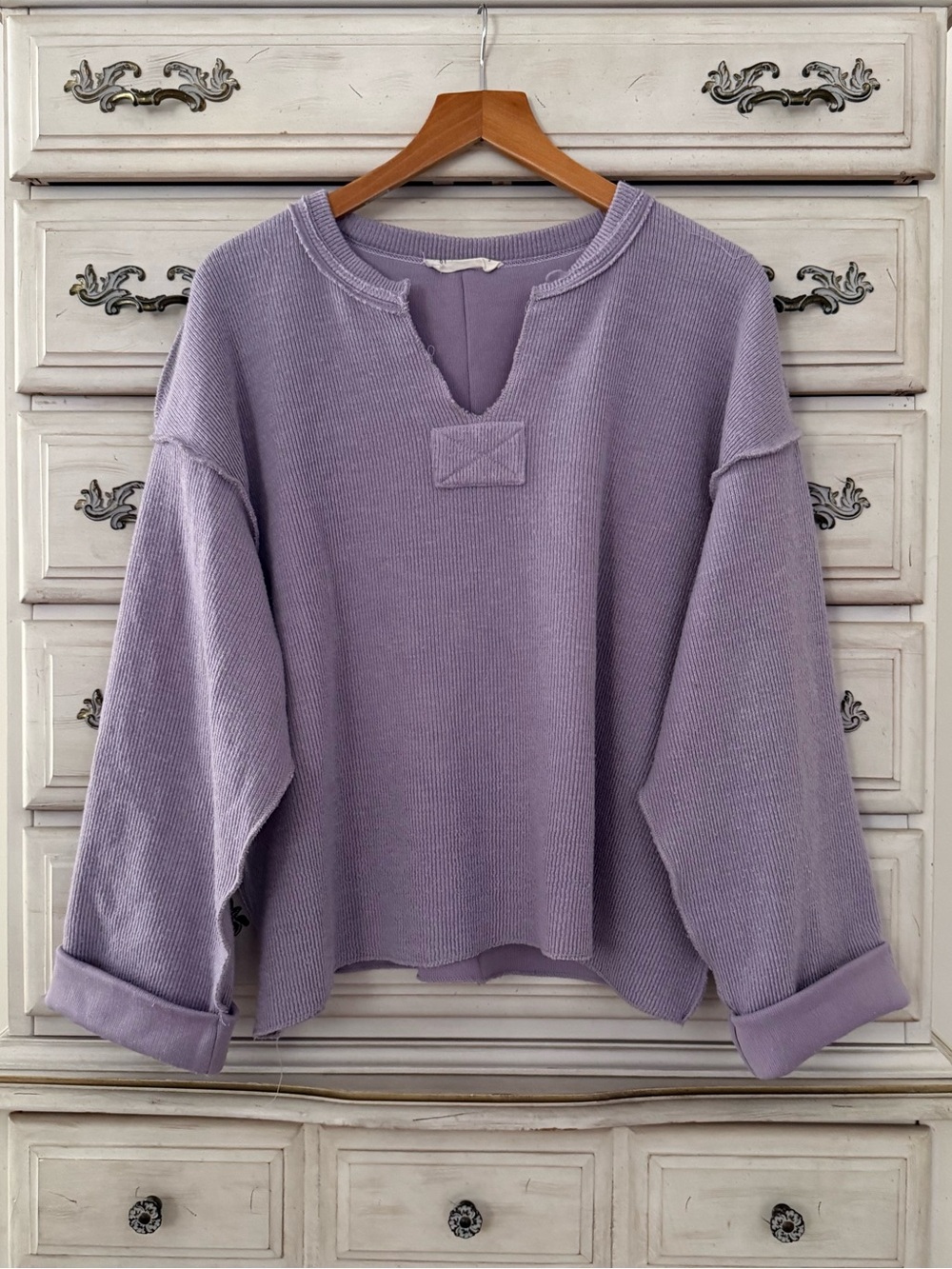 Vici Lavender Cuffed Sleeve Sweater